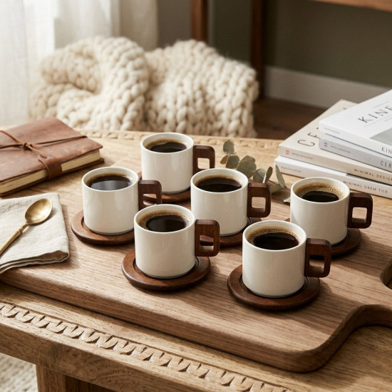 Tea Cup and Saucer Set - 6 Pcs